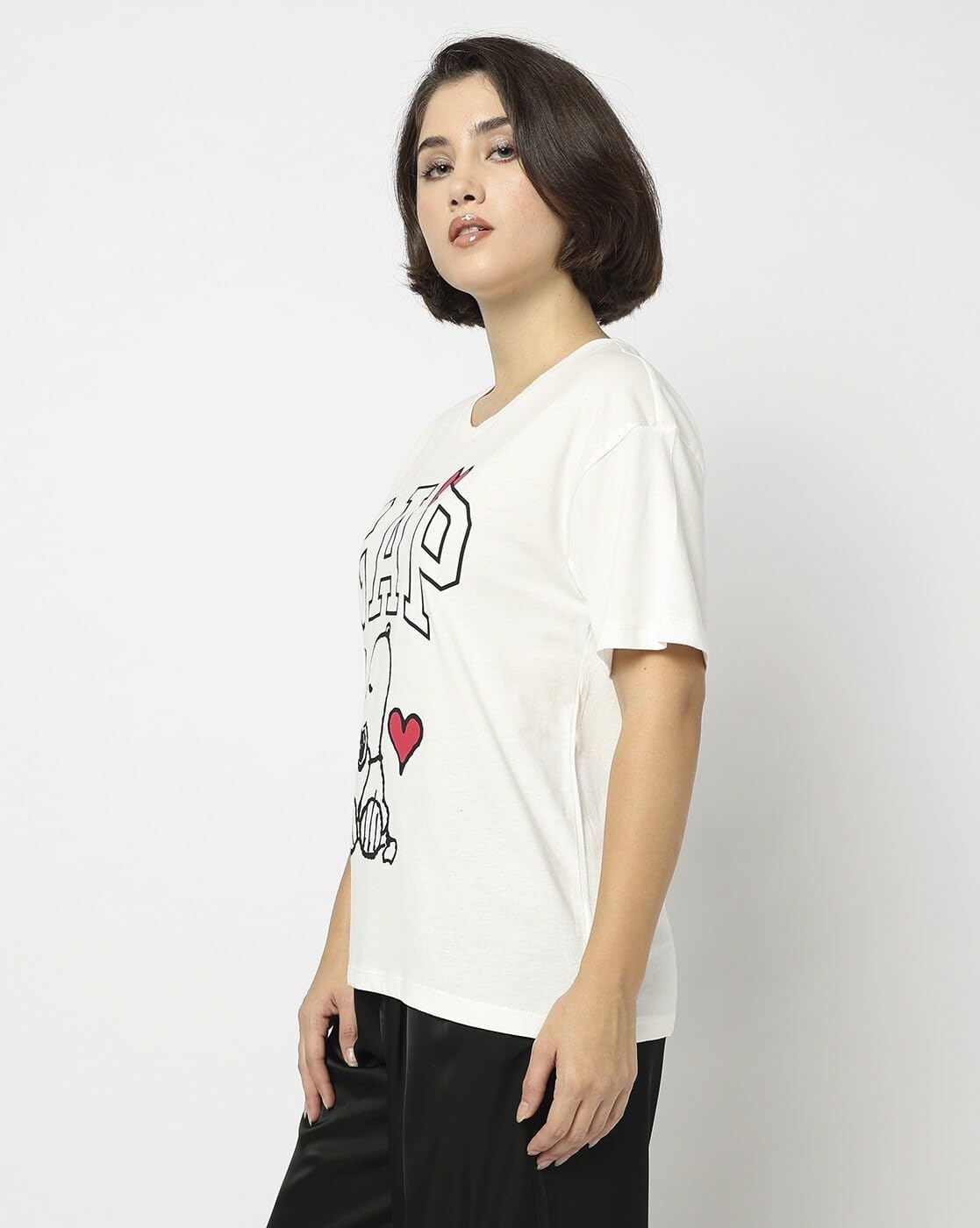 GAP Women's Slim Fit Solid Short Sleeves Round Neck T-Shirt
