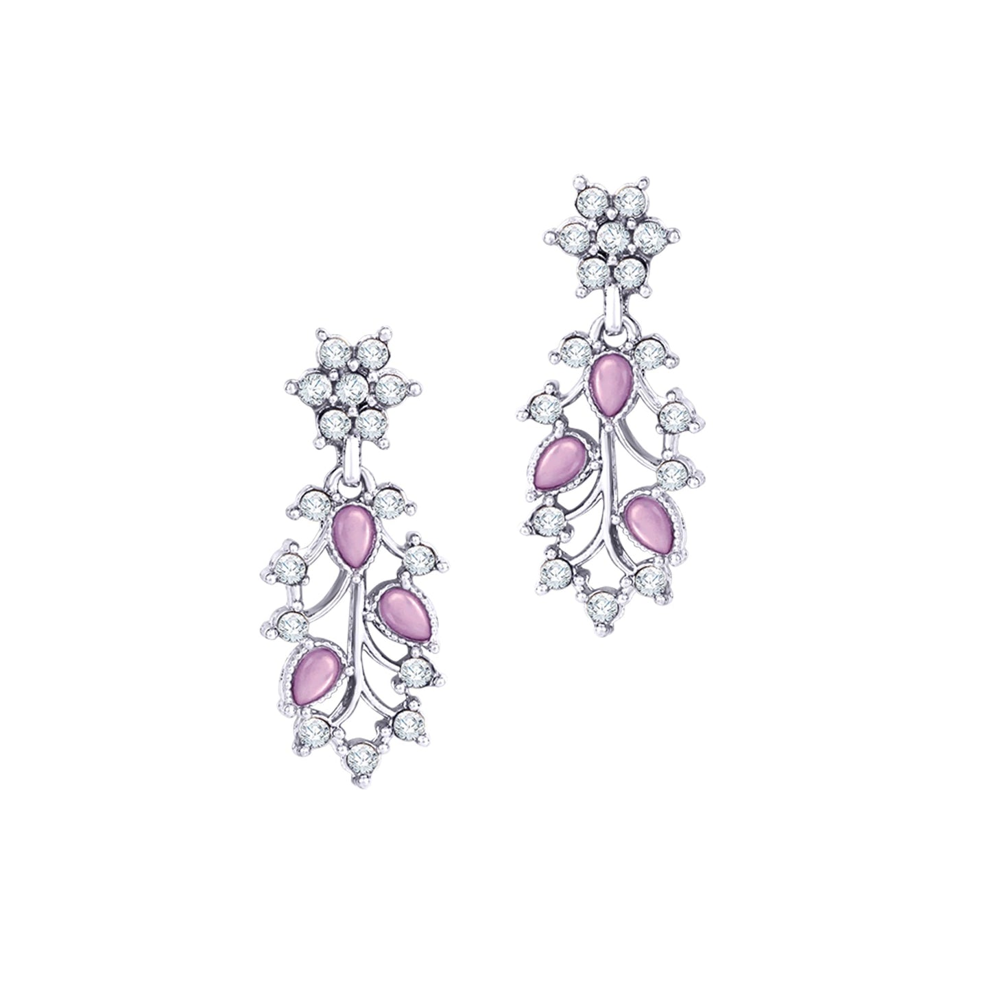 Atasi International American Diamond AD with Colorful Crystal Necklace Jewellery Set for Women/Girls | Perfect for Weddings, Parties & Festive Occasions