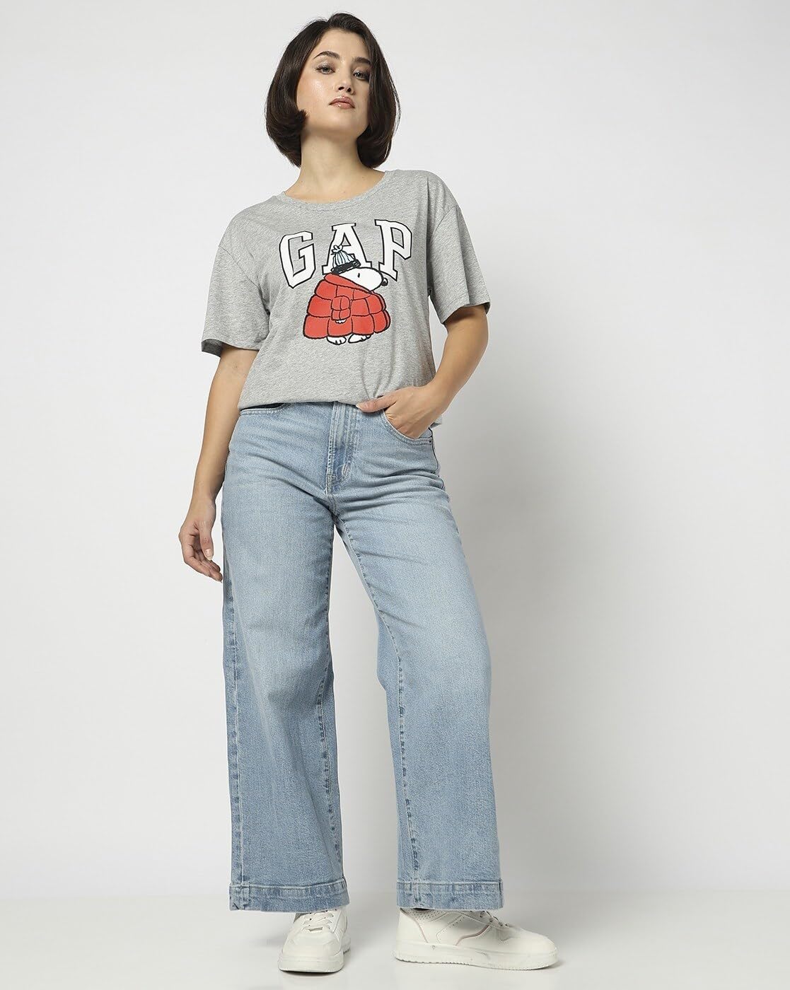 GAP Women's Slim Fit Solid Short Sleeves Round Neck T-Shirt