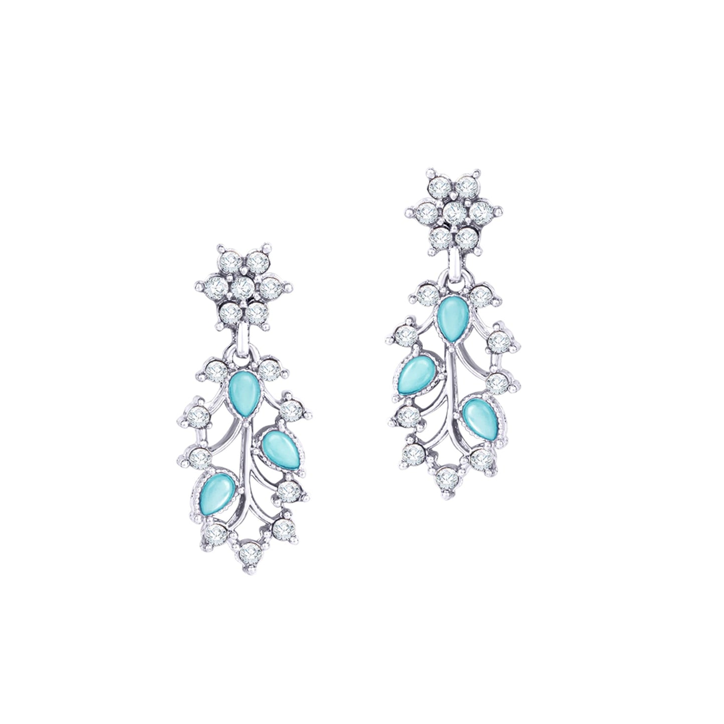Atasi International American Diamond AD with Colorful Crystal Necklace Jewellery Set for Women/Girls | Perfect for Weddings, Parties & Festive Occasions