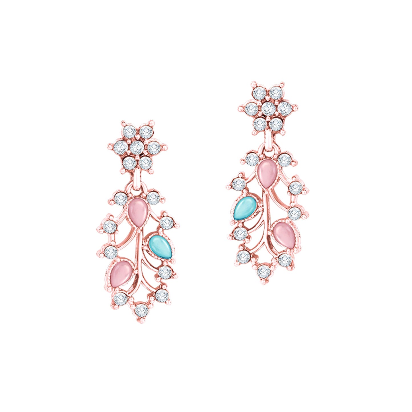 Atasi International American Diamond AD with Colorful Crystal Necklace Jewellery Set for Women/Girls | Perfect for Weddings, Parties & Festive Occasions