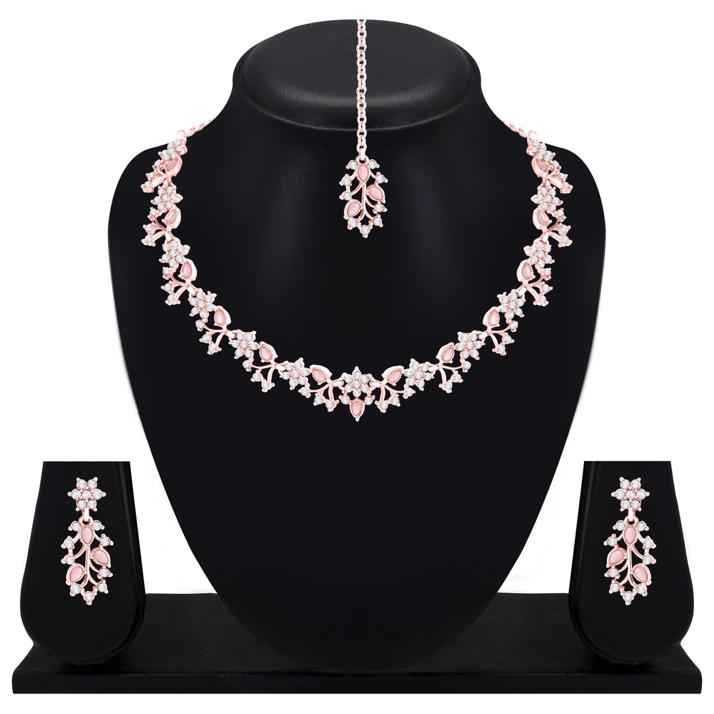 Atasi International American Diamond AD with Colorful Crystal Necklace Jewellery Set for Women/Girls | Perfect for Weddings, Parties & Festive Occasions
