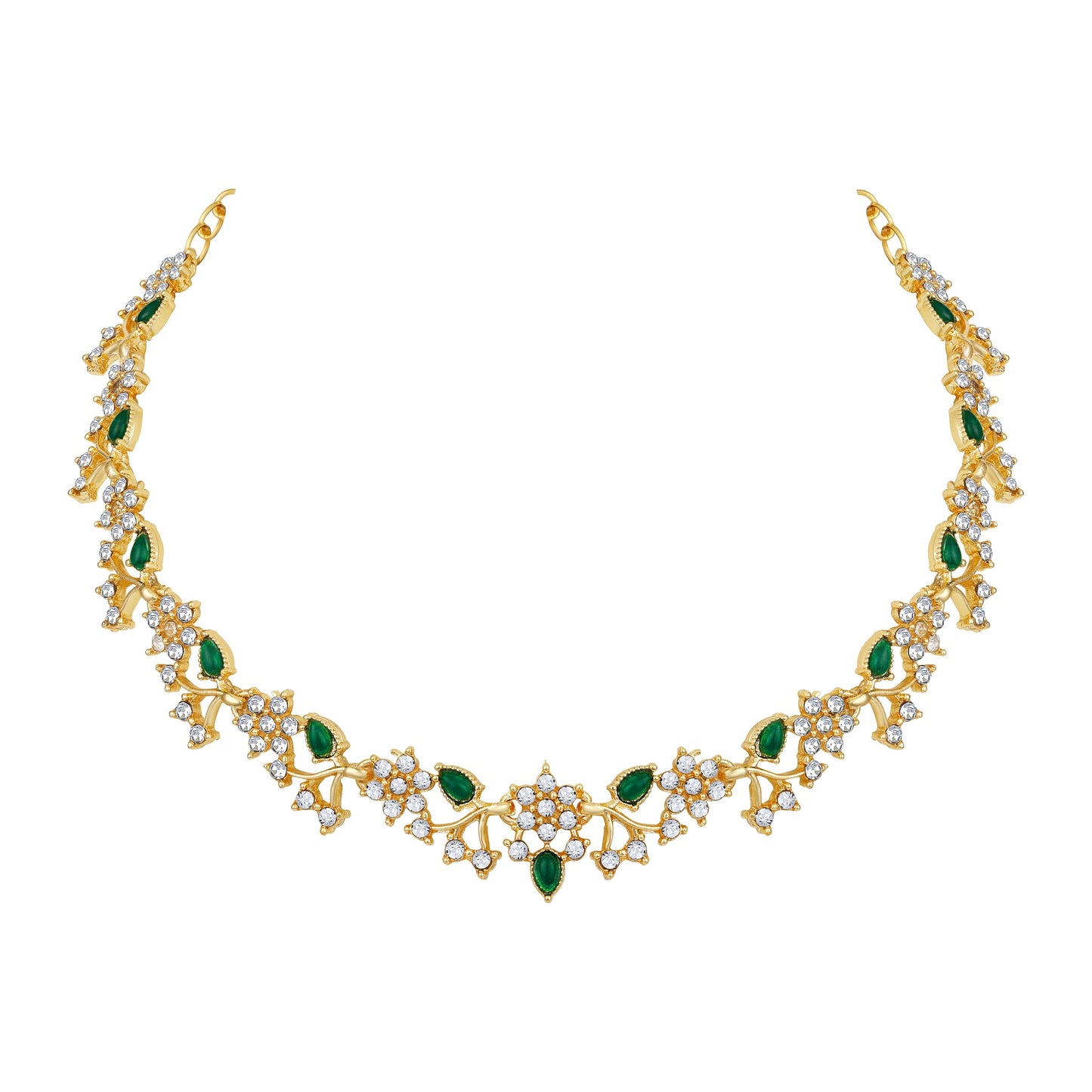 Atasi International American Diamond AD with Colorful Crystal Necklace Jewellery Set for Women/Girls | Perfect for Weddings, Parties & Festive Occasions