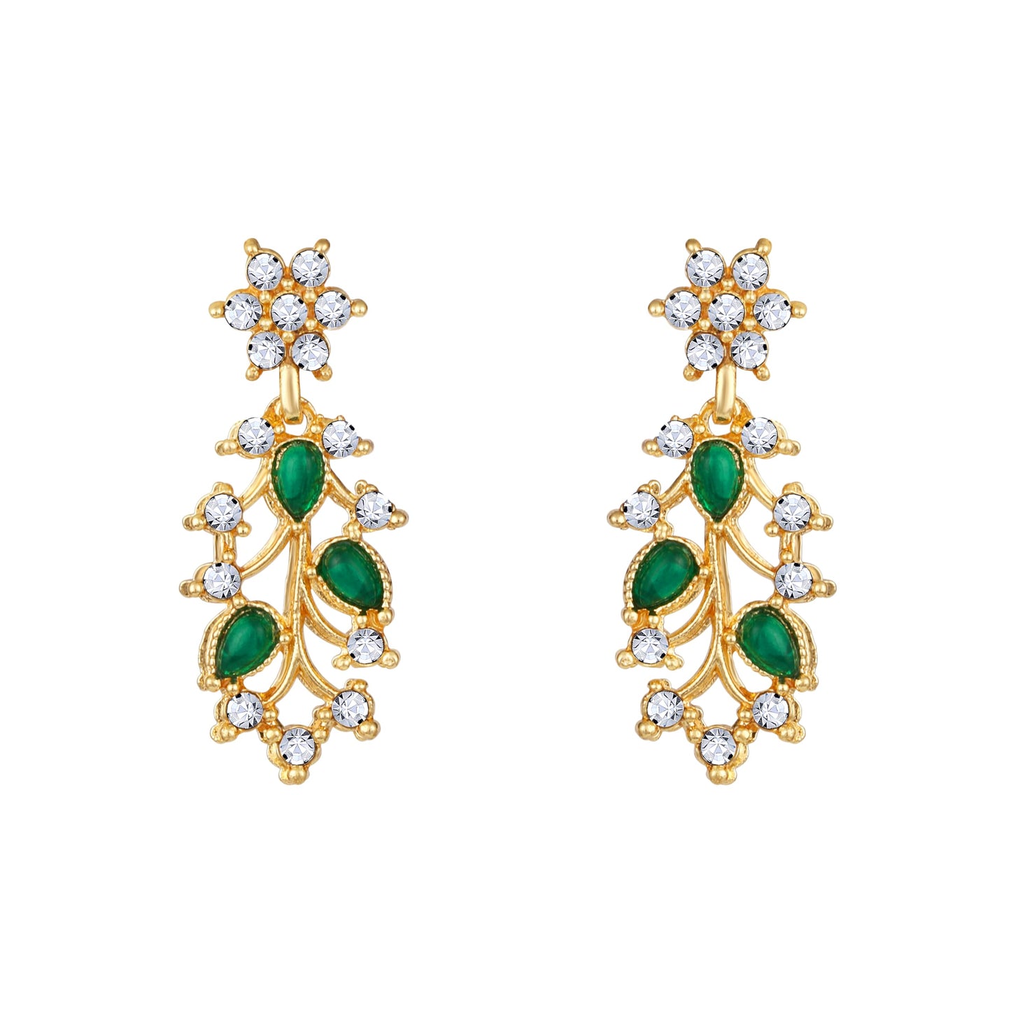 Atasi International American Diamond AD with Colorful Crystal Necklace Jewellery Set for Women/Girls | Perfect for Weddings, Parties & Festive Occasions