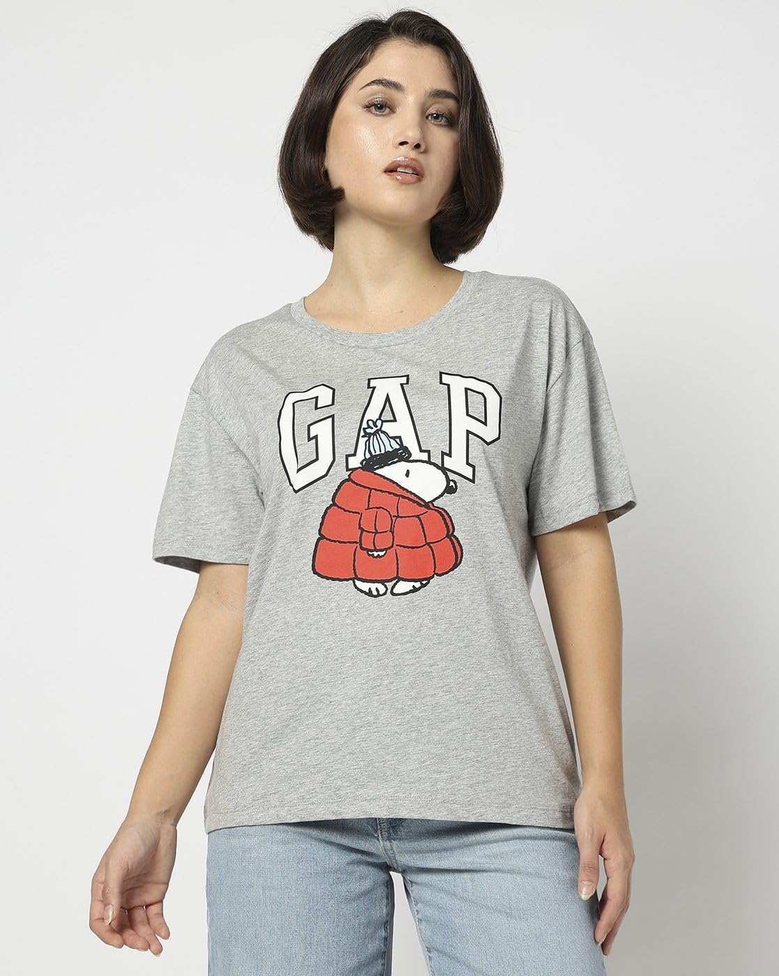 GAP Women's Slim Fit Solid Short Sleeves Round Neck T-Shirt