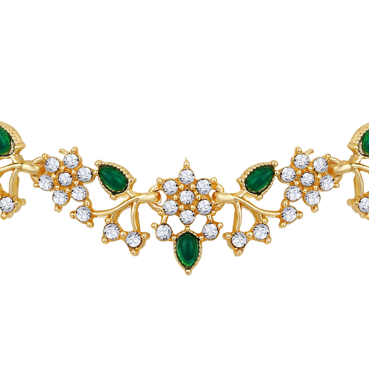 Atasi International American Diamond AD with Colorful Crystal Necklace Jewellery Set for Women/Girls | Perfect for Weddings, Parties & Festive Occasions