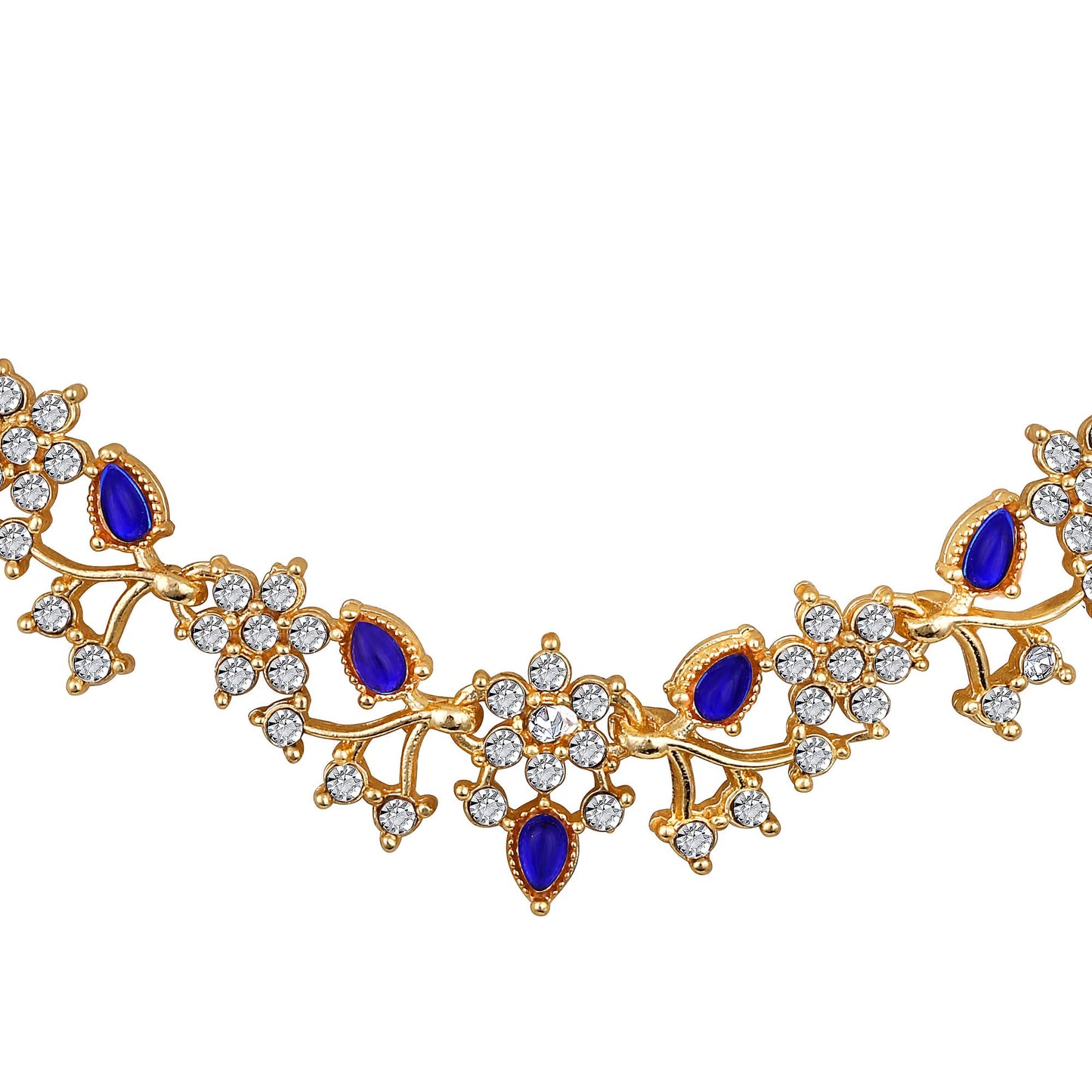 Atasi International American Diamond AD with Colorful Crystal Necklace Jewellery Set for Women/Girls | Perfect for Weddings, Parties & Festive Occasions