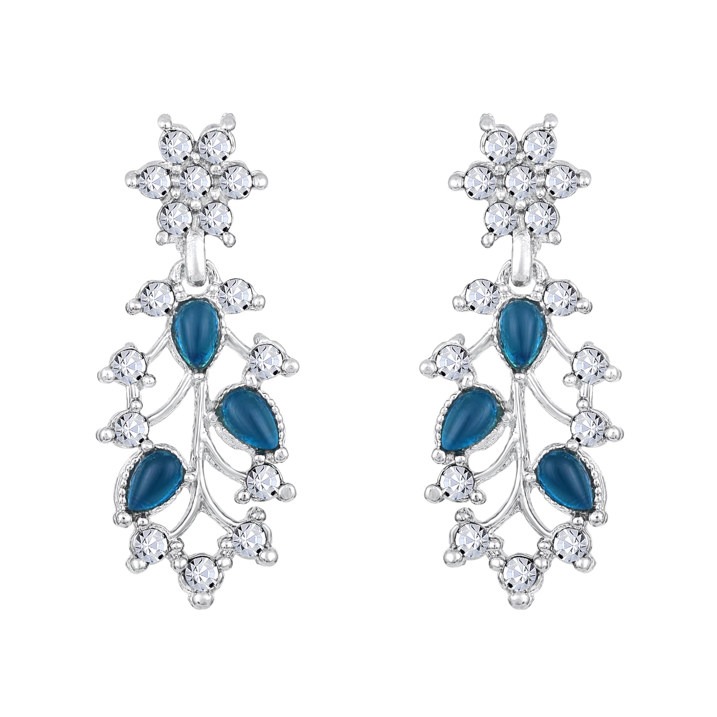 Atasi International American Diamond AD with Colorful Crystal Necklace Jewellery Set for Women/Girls | Perfect for Weddings, Parties & Festive Occasions